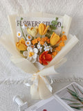 Handmade Crochet Flower Bouquet: Everlasting Tulips & Blooms sympathy flower