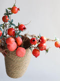 Natural Touch Faux Persimmon Fruit Branch-Red Orange, Artificial Fruit, Fall Winter Office/Wedding/Home Decoration/Holiday Gifts for Her faux plants