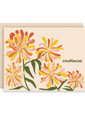 Honeysuckle Floral Condolence Card: Sympathy Greeting sympathy flower