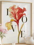 Floral Love Typography Print: Chic Valentine's Day Wall Art (Digital Download) Love Romance Flower
