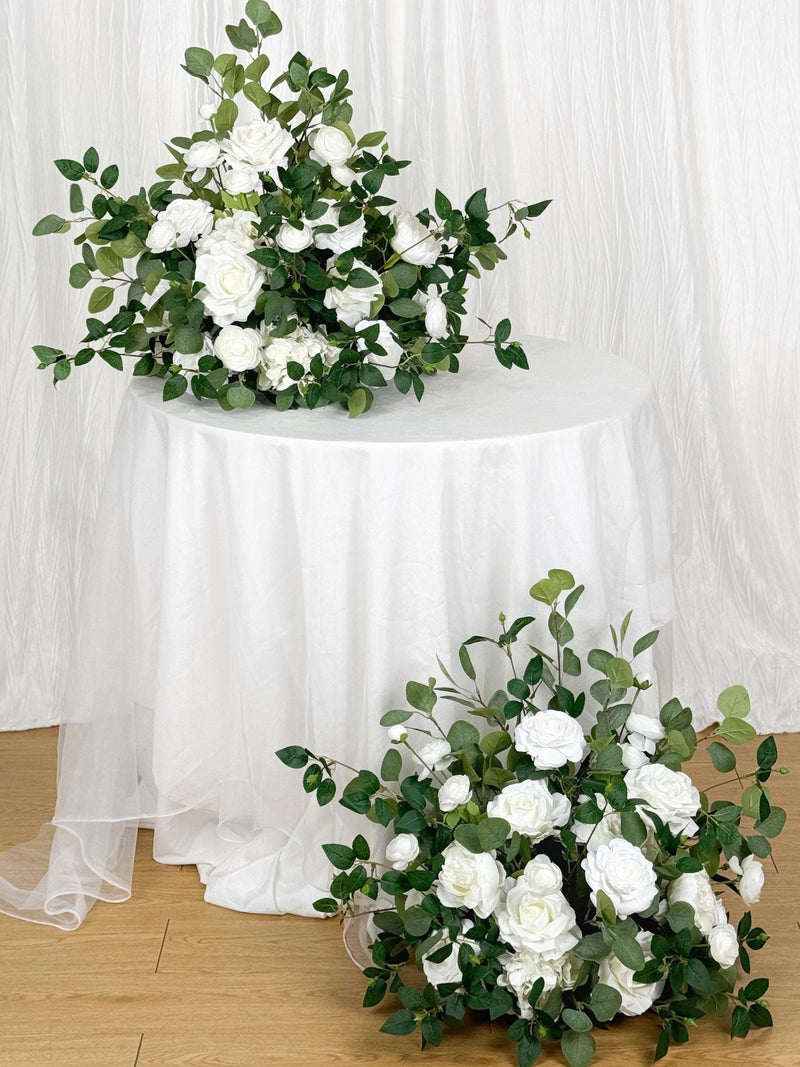White Ground Flowers, White Wedding Decor, Aisle Flower Decoration, Floor Flowers, Barrel Whiskey Arrangement, Alter Flowers, Bridal Shower FLOWER DELIVERY