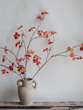 31.5" Fake Fall Orange Pieris Japonica Stem, Artificial Pieris, Faux Autumn Winter Plant Stem, Centerpieces Floral Wedding/Home Decorations faux plants