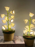 Crochet Handmade Lily Of The Valley Potted Plant Light Lamp Knitted Flower Decoration Home Decor Gifts House Warming Gift Ideas Flower Lamp house warming flower