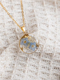 Forget Me Not Pendant Necklace, Pressed Real Flower Resin Jewerly, Miscarriage Gift, Memorial Gift for Her, Mother's Day Gift ANNIVERSARY
