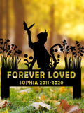 Personalized Cat Garden Memorial Stake Sign,Pet Grave Marker Sign,Pet Loss Gift, Cat Grave Marker, Cat Gift, Sympathy Sign,Remembrance Stake sympathy flower