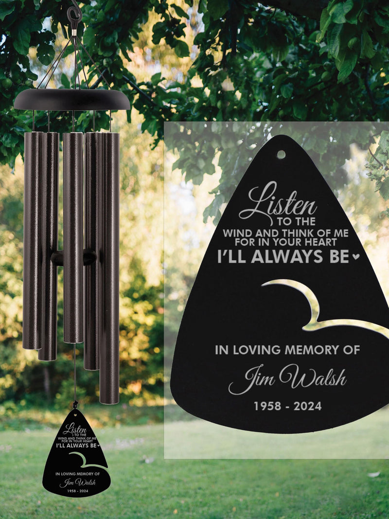 Memorial Wind Chimes | Custom Memorial Gift | Listen to the Wind Memorial Wind Chime | Sympathy Wind Chime | Remembrance Gifts | Grief Gift sympathy flower