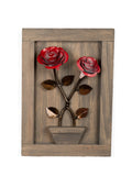 Personalized Gift - Framed Twisted Metal Roses for Wood 5th Anniversary ANNIVERSARY