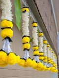Artificial Jasmine & Marigold Garland: Indian Wedding Decor, 2.5 ft (10 Strings) house warming flower