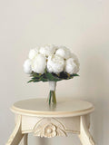 White Peony Bouquet, Wedding Bouquet, Bridal Bridesmaids Bouquets , Real Touch Wedding Bouquet, Big White Peony Boho Bouquet, Floral Design Bouquet