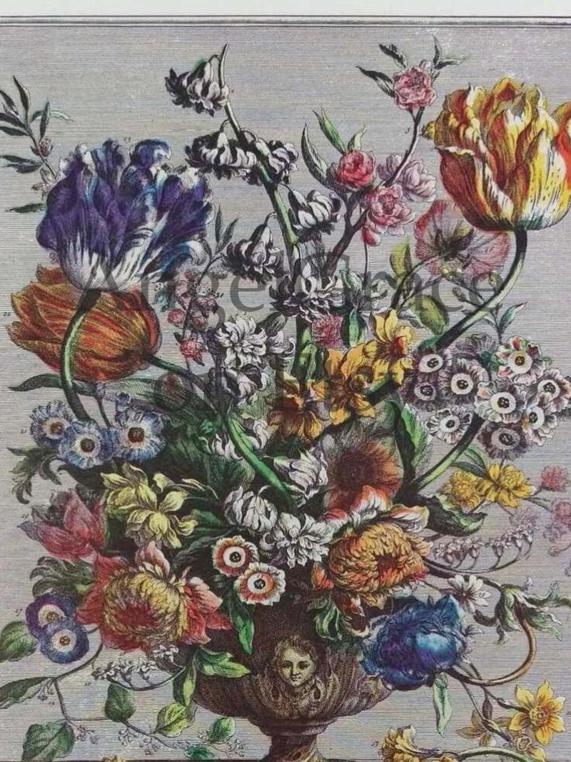 Small 1940s APRIL FLOWERS Print, Furber's 12 Months of Flowers, Colonial Williamsburg Art, April Birthday Wedding Anniversary Gift, 7x10 ANNIVERSARY