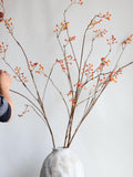 55" Faux Orange Berry Branch Stem, Decorative Plant Stem, Minimalist Style, Artificial Plant, Office/Wedding/Home Decoration/Gifts faux plants