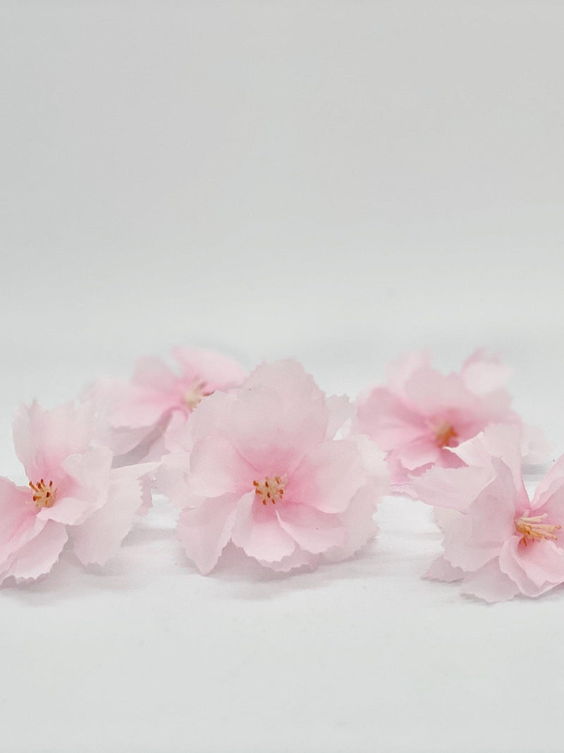 Cherry Blossom Cake Flowers Silk Flower Cake Topper Pink Faux Flowers for Birthday Cake Decoration Wedding Cake Decor Sakura Cake Flowers silk flower