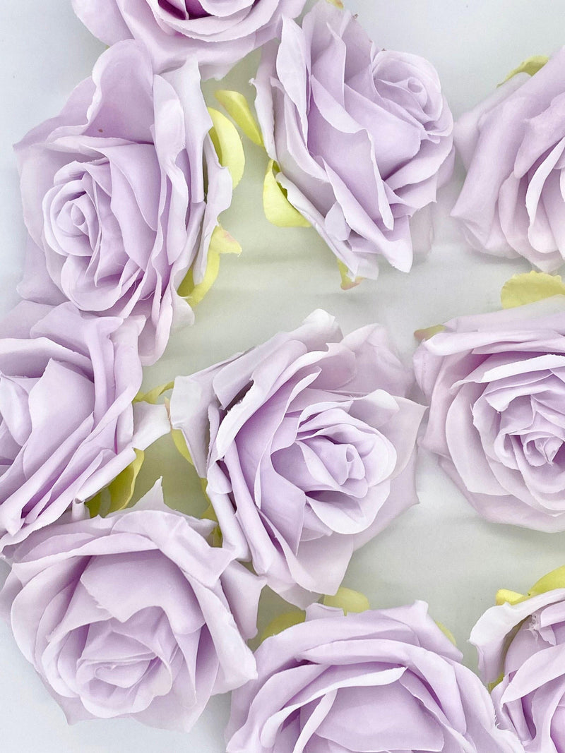 3.5" Lilac Rose Head Lilac Silk Flower Purple Flower Lavender Rose Artificial Flower Lilac Lavender Cake Flower Lilac Wedding Party Decor silk flower