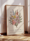 Birth Flower Bouquet Personalized Gift Grandma Birthday Mom Birthday Gift  Printable Gift Personalized Garden Print Birth Month Flower Art birthday flower
