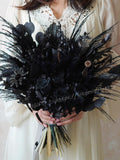 Gothic Wedding Decor,Black Wedding,Total Black Bouquet,Gothic Wedding Bouquet,Bridal Black Bouquet,Black Wedding,Bridesmaid Black Bouquet Bouquet