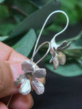 Violet silver earrings, February birth flower ANNIVERSARY