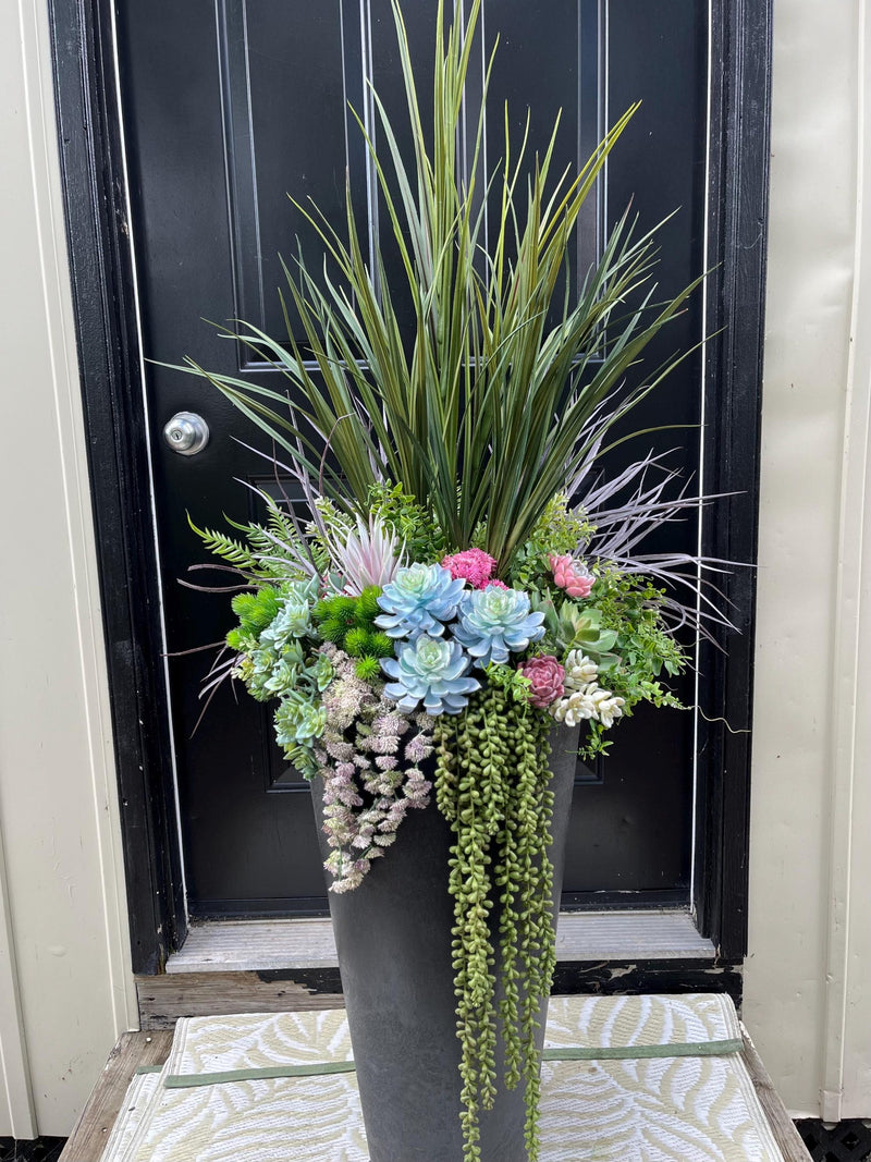 Succulent Urn filler for Summer, Succulent Planter drop in, faux urn filler, planters for porch, urn filler for summer, potted faux plant, faux plants