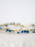 Dried Royal Blue Flower Crown: Wedding Hair Wreath Headband wedding flower