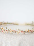 Blush Dried Flower Crown: Dainty Hair Wreath, Bohemian Wedding Headband wedding flower