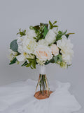 White Green Wedding Bouquet/White Cream Rose Eucalyptus Bouquet/Boho Bouquets/Bridal Bridesmaids Bouquet/Faux bouquet/Classic bouquet/ Bouquet