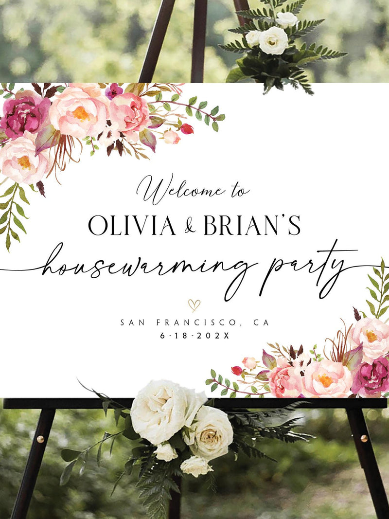 Personalized Housewarming decorations, Housewarming Welcome Sign, Housewarming Party Sign, Housewarming Party Decor, Housewarming Invitation house warming flower