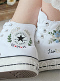 Wedding sneakers/ Valentine Gift/Embroidered Wedding Flowers Shoes Wedding Converse Converse Embroidered Flowers All Star Chunky Shoes wedding flower