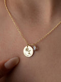 Custom Birthstone Flower Necklace: Personalized Gemstone Jewelry, ANNIVERSARY