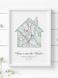 Personalized House Map Print: New Home Gift (Digital or Print) house warming flower