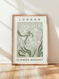 London wall art, flower market poster, Flower market print sage green wall art,  travel wall art, Ship Worldwide from UK,US,Aus,EU : ) FLOWER DELIVERY