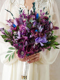 Lilac Purple Mauve Wedding Bouquet,Purple Wedding Bouquet,Dried Flower Wedding,Artificial Flower Bridal Bouquet,Boho Wedding Bouquet wedding flower