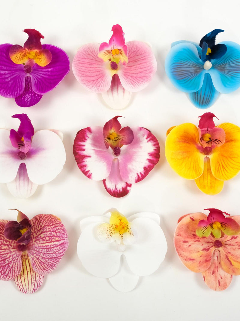 2/200Pcs Large Artificial Phalaenopsis Flower Head Bulk 3.15" Latex Artificial Flower Head For DIY Craft Hairclip Wedding Decor Fake Orchid FLOWER DELIVERY