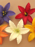 3.5 inch Multi Color Lily Silk Flower Hair Clip 5 pc Lot silk flower