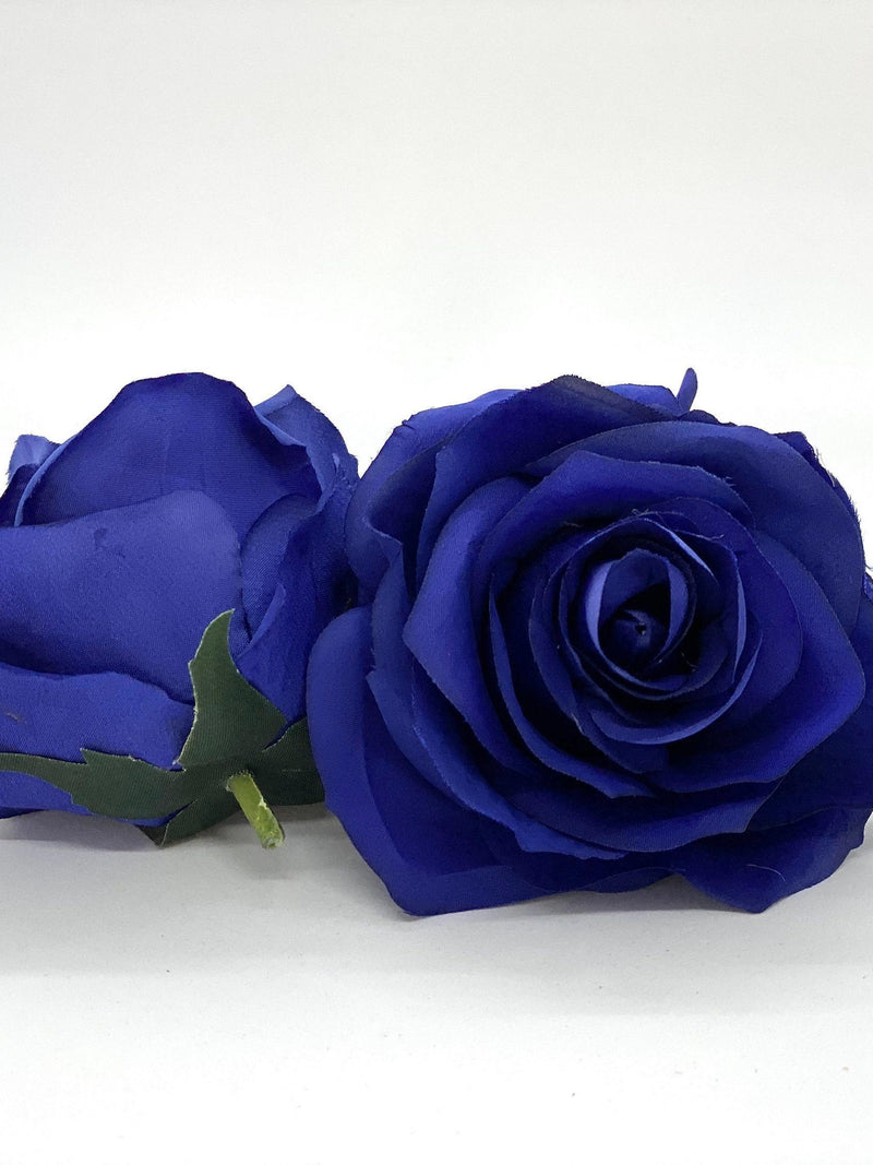 3.5" Deep Blue Artificial Rose Royal Blue Artificial Flower Blue Silk Flower Rose Blue Rose Royal Blue Wedding Flower Deep Blue Floral Rose silk flower