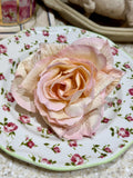 Peachy Pink Silk Velvet Rose, Millinery Flower, DIY Wedding silk flower