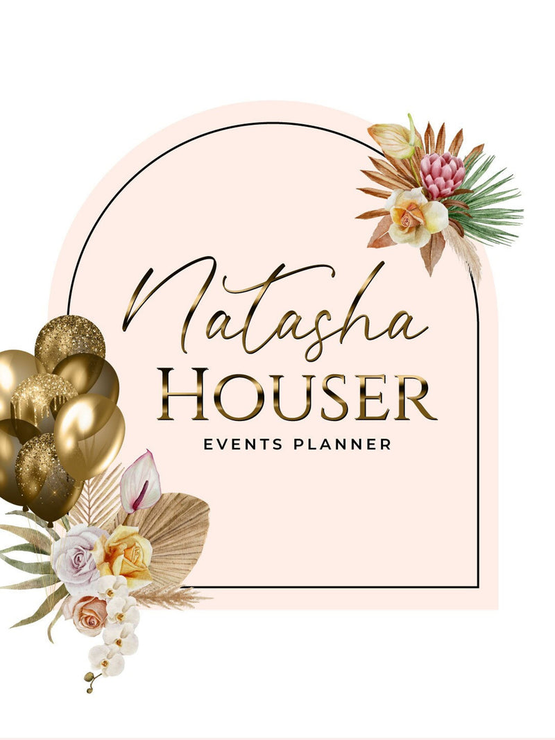 Digital Modern Balloons and flowers Logo, 24 HOURS DELIVERY, Events Planner Logo, party planner Logo, Branding, Logo, glittery balloons Logo FLOWER DELIVERY
