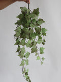 27" Faux Lifelike Greenish Hanging Leaf, Sweet Potato Artificial Plant Leaf, Realistic Hanging Mallow Leaves, DIY Home/Wedding/Wall Decors faux plants