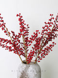 5 stems Red Berry Picks Christmas Berry Spray Artificial Berry Sprigs Fake Berry Faux Flower Arrangement Centerpiece Christmas Decor flower spore