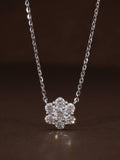 0.78 ctw Lab Grown Diamond Cluster Pendant Necklace | Adjustable Floral Necklace | E-F VVS-VS Certified Diamonds | Gift for Her ANNIVERSARY
