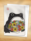 Japanese Greeting Card - Bouquet of Flowers Ezen Frog Love Romance Flower