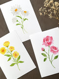 Watercolor Birth Month Flower Prints, Hand-Painted Birthday Flower Art, Floral Wall Art birthday flower