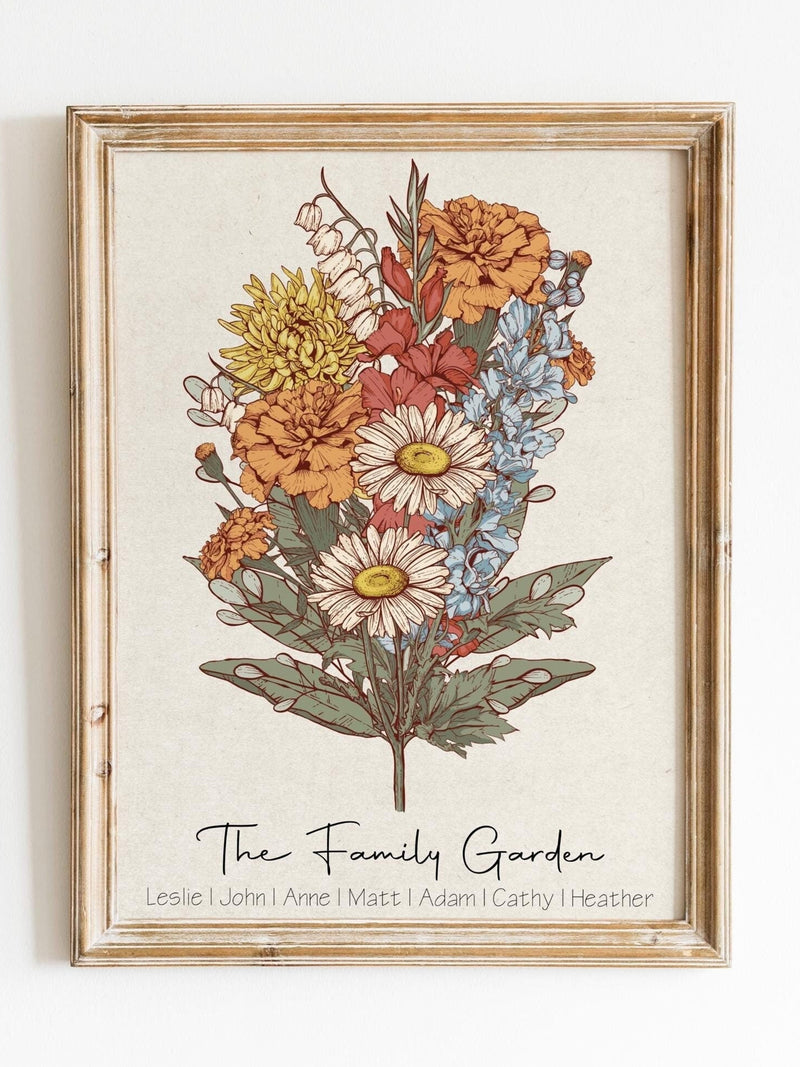Birth Flower Bouquet | Grandma's Garden Print for Mom Our Family Flower Bouquet Gift for Grandma | CUSTOM Personalized Gift Digital Download birthday flower