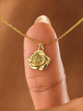 14K Gold Custom Birth Flower Necklace with Birthday Birthstone , Birthstone Necklace , Birthday Gift ,Personalized Jewelry Gift,Gift For Her birthday flower