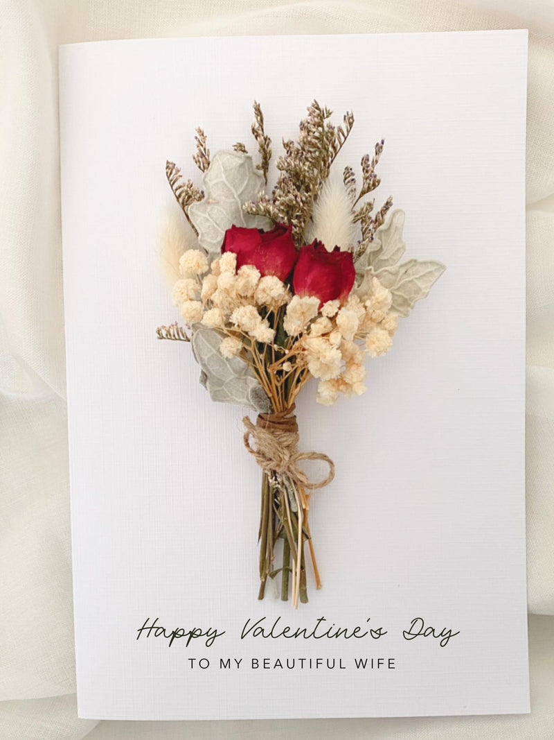 Happy Valentine's Day Card, Happy Valentine's Wife Card, Flower Anniversary Card, Anniversary Card For The Happy Couple, Valentine's Day ANNIVERSARY