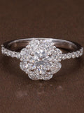 1.89ctw Lab Grown Diamonds Flower Engagement Ring | Round Cut Engagement Ring | F-G VVS VS Certified Diamonds Solitaire Ring ANNIVERSARY
