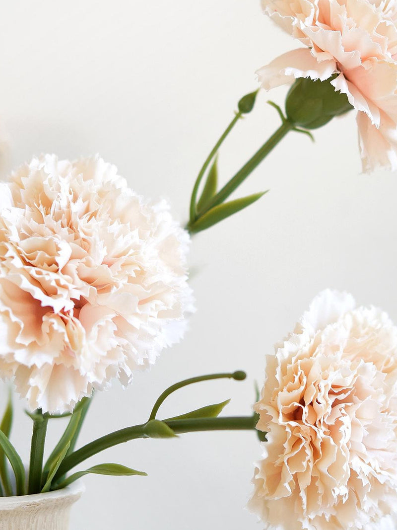 Peach Faux Carnation Flower Ð Realistic Silk Floral, 1 ft Tall silk flower