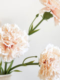 Peach Faux Carnation Flower Ð Realistic Silk Floral, 1 ft Tall silk flower