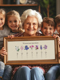 Custom Family Birth Month Flowers Garden Cross Stitch Pattern | Personalised Family Grandparents Embroidered Gift | Digital Download sympathy flower