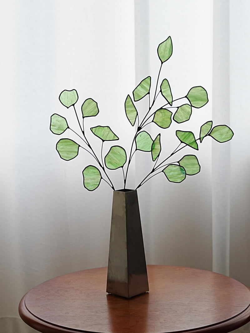 Stained Glass Eucalyptus Branch: Handmade Home style faux plants
