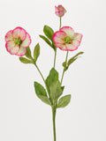 Bright Pink & Green Hellebores Blooms Faux Winter Spring Stem Spray - 22" flower spore