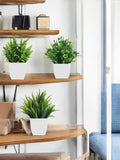 Mini Artificial Plant in Modern White Pot Ð Elegant Faux Greenery for Home & Office Decor Ð Low Maintenance Indoor Accent faux plants